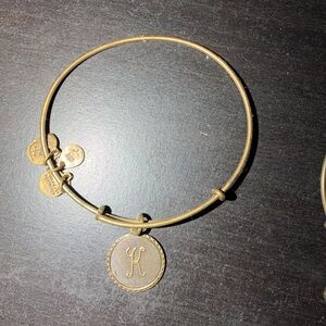 Alex and ani Gold Initial Charm Bangle Bracelet